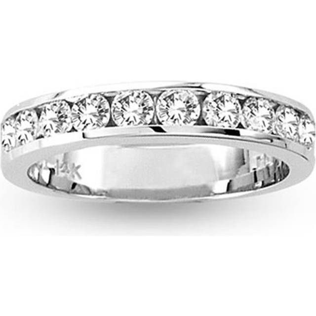 14K Gold Channel Set Wedding Ring or Anniversary Band with 1.00 CTTW 10 Stone Round Diamonds H-J SI Quality Bridal - Size 4
