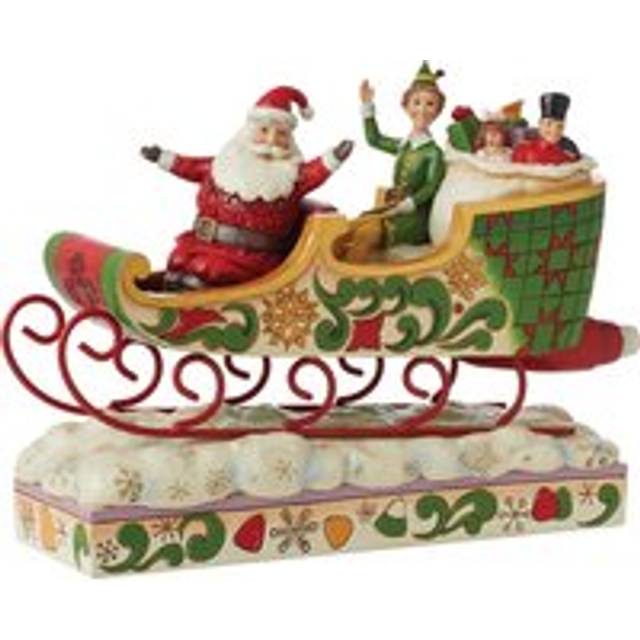 Enesco Elf by Jim Shore Spreading Christmas Cheer (Buddy with Santa in Sleigh Figurine) (20cm)