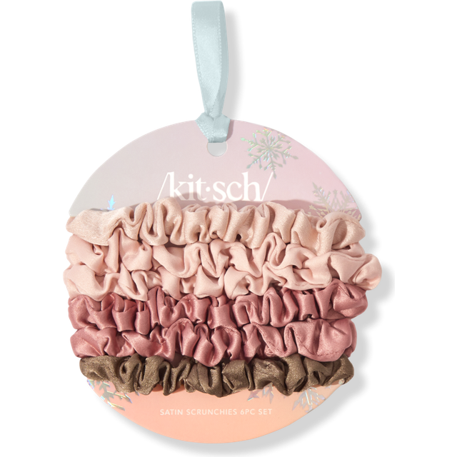 Kitsch Ultra Petite Satin Scrunchies - Eco-Friendly, Non-Creasing, Gentle on Hair, Slim Ruched Design for Ponytail & Bun | Soft, Sleek, & Stylish | Li