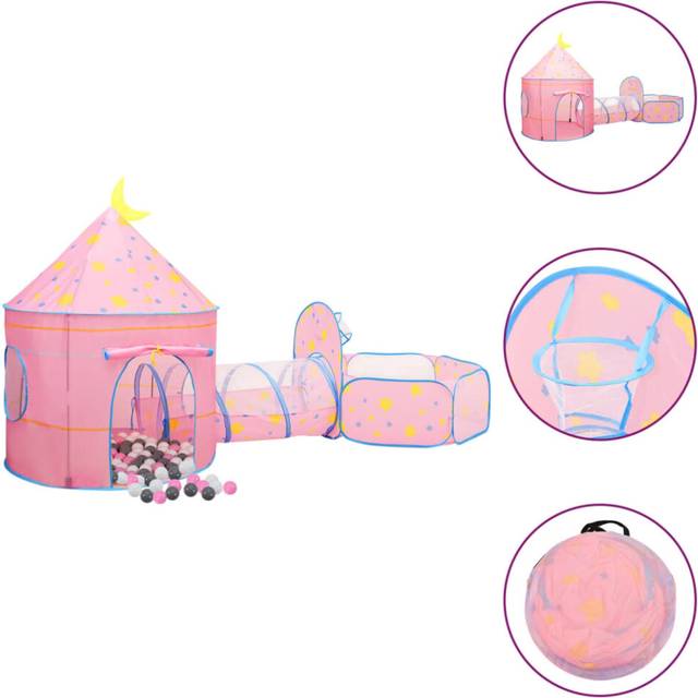 vidaXL Children Play Tent with 250 Balls Pink 301x120x128 cm
