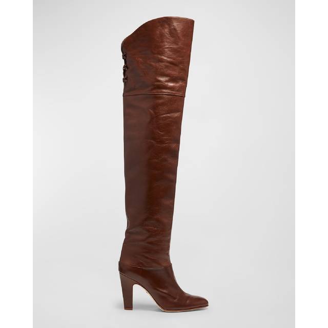 Eve Over The Knee leather boots - CHLOE' - gender_Woman - Brown (37)