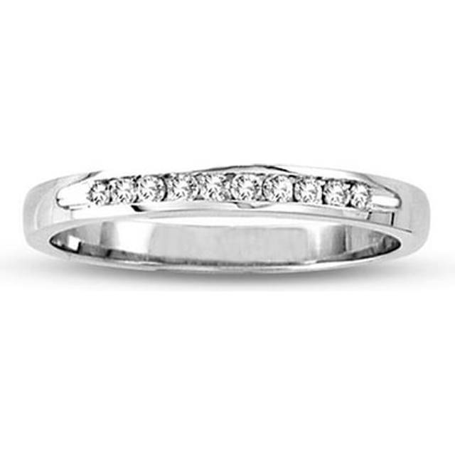 14K Gold Channel Set Wedding Band or Anniversary Ring with 0.10 CTTW 10 Stone Round Diamonds H-I SI Quality Bridal - Size 5