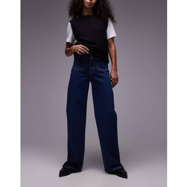 ARKET – Lupine – Mörkblå jeans med hög midja och vida ben