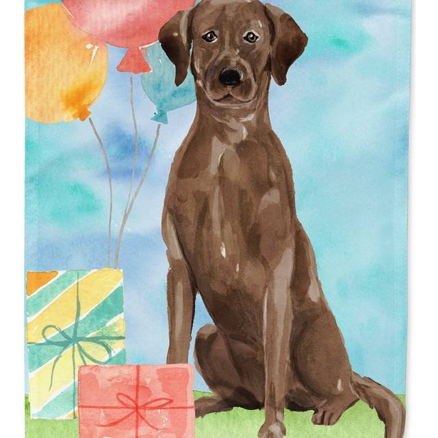 Caroline's Treasures CK3234GF Happy Birthday Chocolate Labrador Retriever Garden Size Outdoor-Flags  Multicolor
