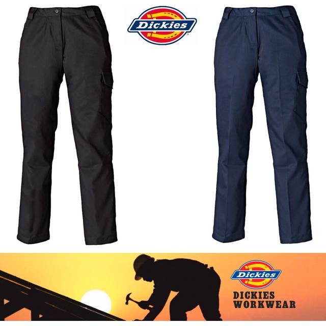 (14 Short, Black) DICKIES REDHAWK WD855 Ladies Workwear Combat Trousers