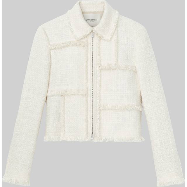 Lafayette 148 New York Fringed Patchwork Cropped Jacket
