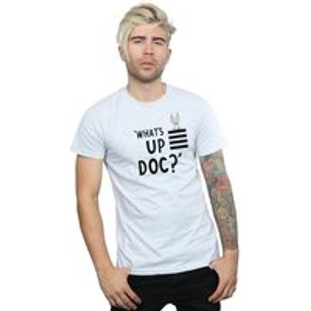 (XXL, Sports Grey) Looney Tunes Mens What's Up Doc Bugs Bunny Striped Cotton T-Shirt