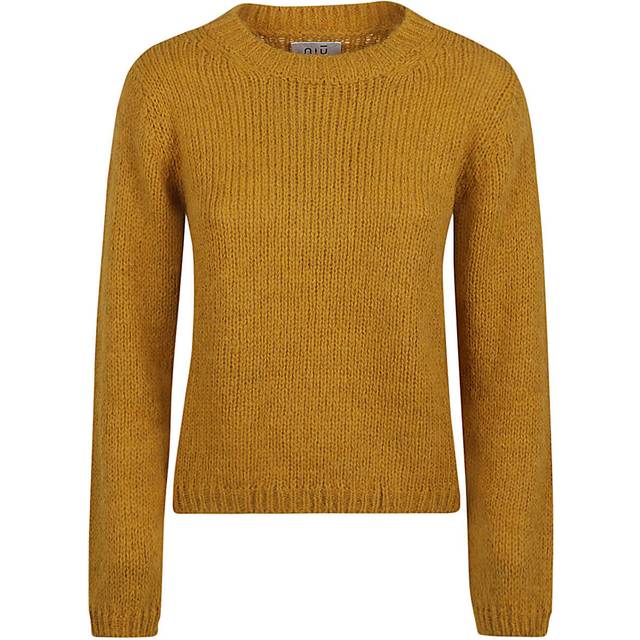 Niu, Stickade tröjor & koftor, Dam, M, Gula Sweaters - Rätt storlek - yellow (M)