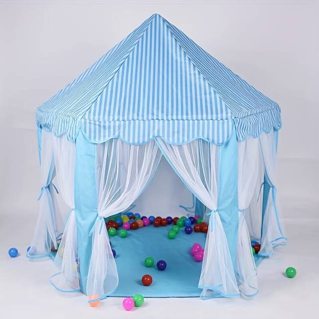 (Blue) Large Play Tent For Indoor And Outdoor, Princess Tent Pink