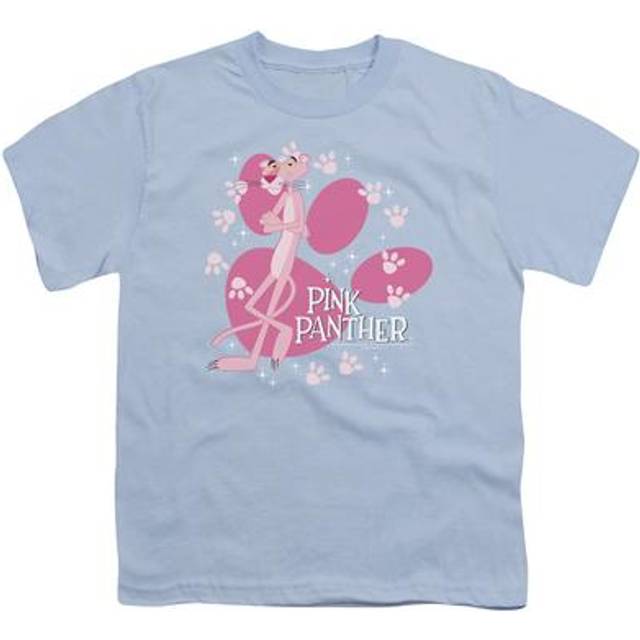 Trevco Sportswear MGM131-YT-3 Pink Panther Walk All Over Youth Short Sleeve T-Shirt, Light Blue - Large