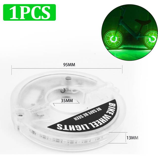 (a-Green 1PCS) 22 LED Flash Spoke Light Intelligent Induction Bicycle Wheel Light USB Rechargeable Balance Car Drum Light Tyre Tire Valve Lamp