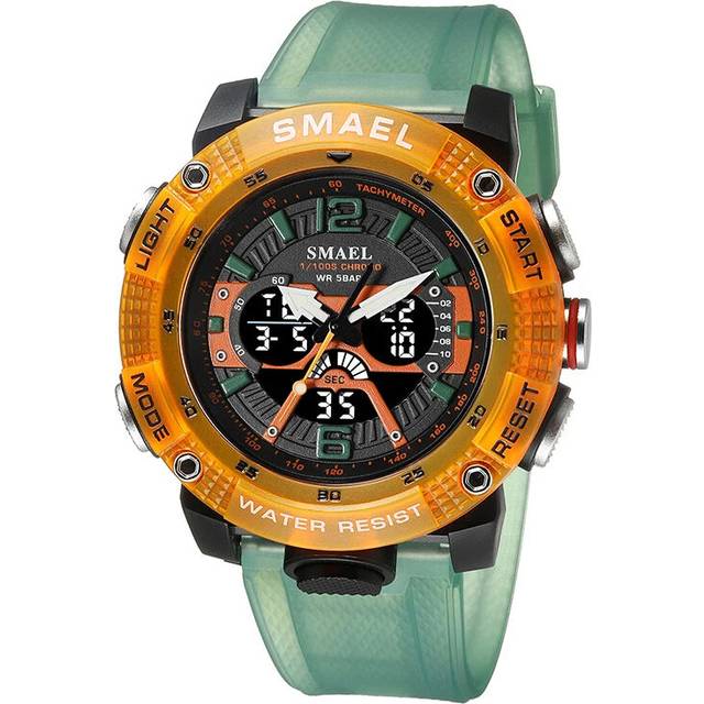 (ORANGEGREEN, CHINA) Mens Sport Digital LED Display Quartz Analog Stopwatch Fashion Watch