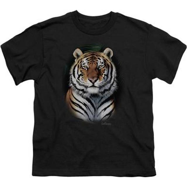 Trevco Sportswear WW175-YT-2 Wildlife Jungle Fire Youth Short Sleeve T-Shirt, Black - Medium