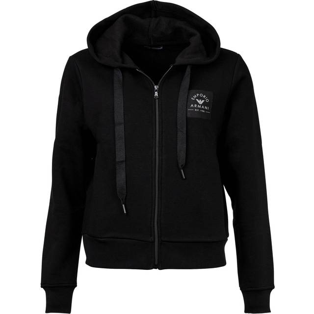 Womens Emporio Armani Terry Zip Through Sweat Nero Black - M