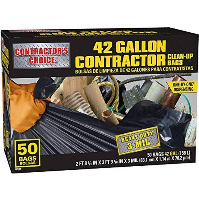 Contractors Choice 50-Count 42-Gallon Outdoor Construction Trash Bags