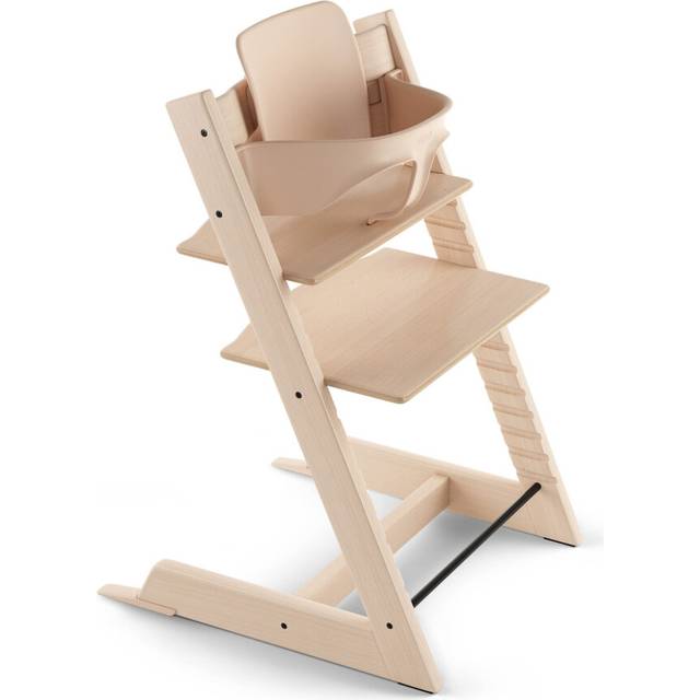 Tripp Trapp High Chair from Stokke with Baby Set, Natural - Adjustable, Convertible Chair for Children & Adults - Ergonomic & Classic Design