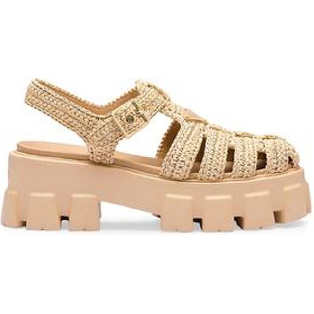 Prada Crochet Platform Sandals 55 - Neutral - 37