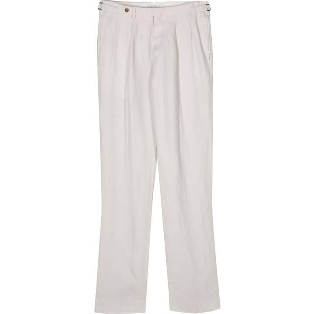 Boglioli - herringbone linen straight trousers - men - Linen/Flax - 46 - Grey