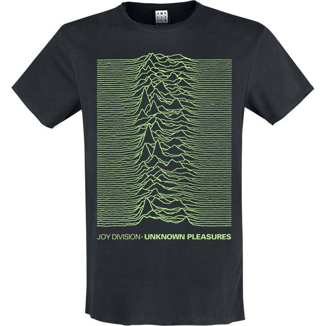 Joy Division T-shirt - Amplified Collection - Unknown Pleasures Neon Green - XS XXL - för Herr - svart