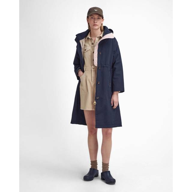 Barbour Iris Womens Long Waterproof Jacket - Navy - Size 16 UK