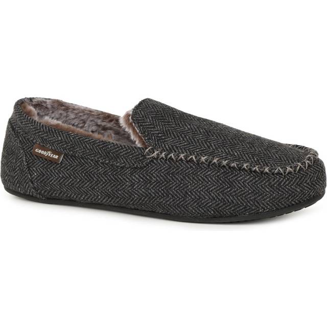 Goodyear Hendrix Mens Full Slippers Colour: Grey, Size: 6 / 40