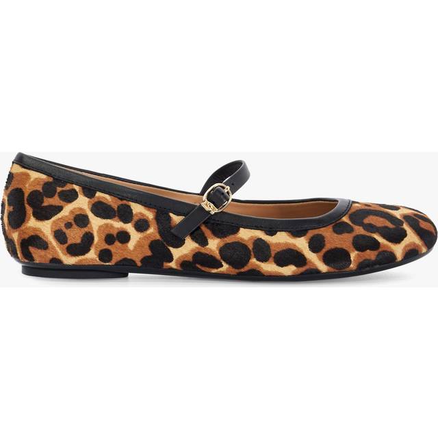 Dune Heida Leather Leopard Flexible Sole Mary Janes, Multi