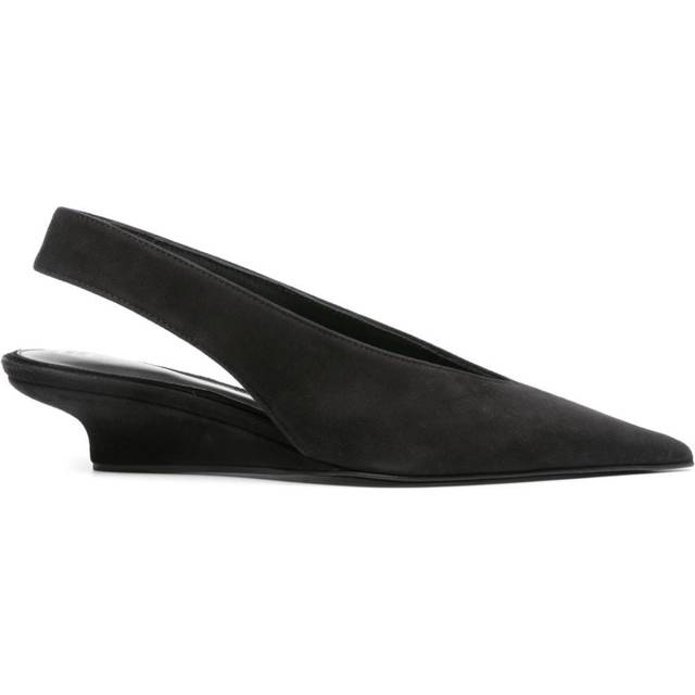 TOTEME - 40mm The Suede Wedge-Heel slingback pumps - women - Suede - 38 - Black