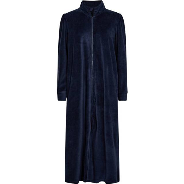 Velour badekåbe med lynlås, Decoy, navy, str. small
