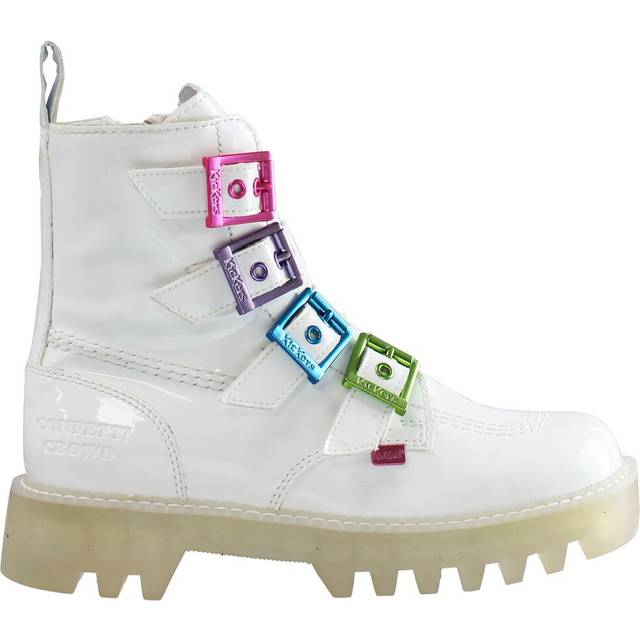 Kickers x confetti crowd kizzie higher womens white boots