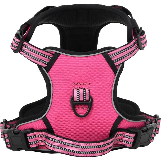 vidaXL Dog Harness with Lead & Collar Adjustable Pink M