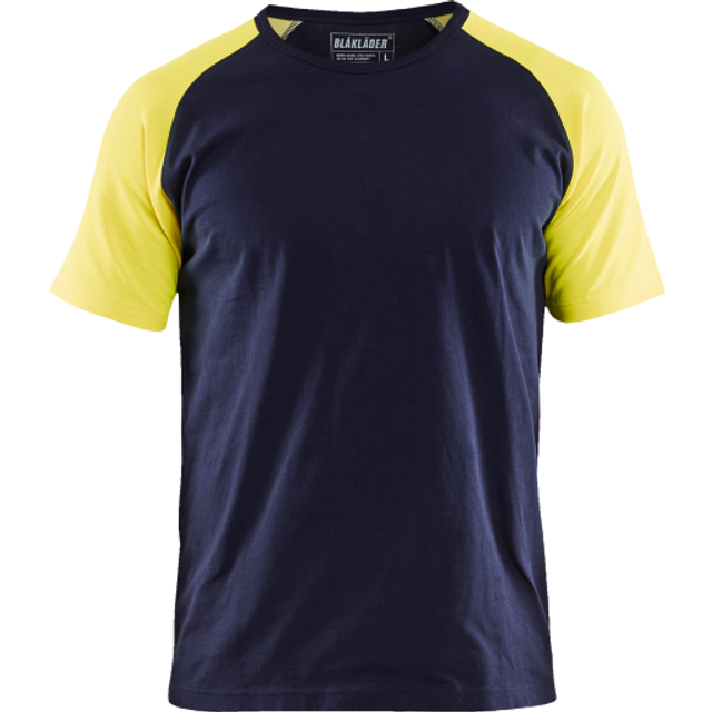 Blaklader Hi-Vis Sleeve T-Shirt 35151030 Navy Blue/Hi-Vis Yellow 4XL C