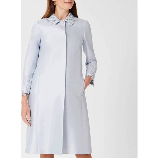 Blue Adela Silk Wool Blend Coat (8)