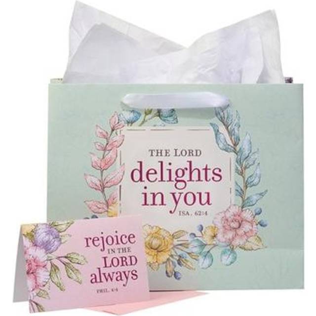 christian Art gifts Three Piece Landscape gift Bag wcard  Tissue Paper
