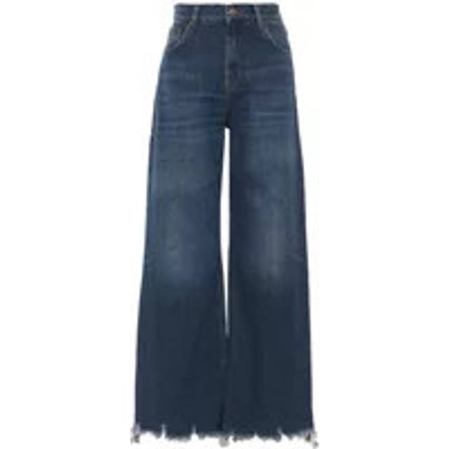 ChloÃ© Women's Cropped Wide-Leg Jeans in Blue | Size 28 | 24WDP22150402 (28)