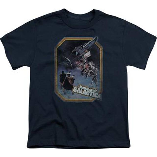 Trevco Sportswear BSG198-YT-1 BSG Poster Iron On Youth Short Sleeve T-Shirt, Navy - Small