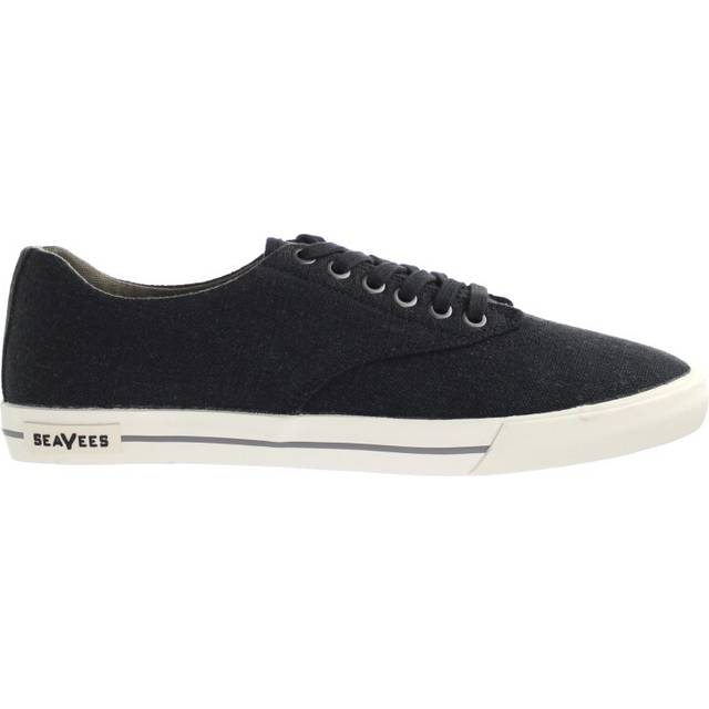 Seavees Hermosa Plimsoll Standard Black Linen Mens - Size UK 8