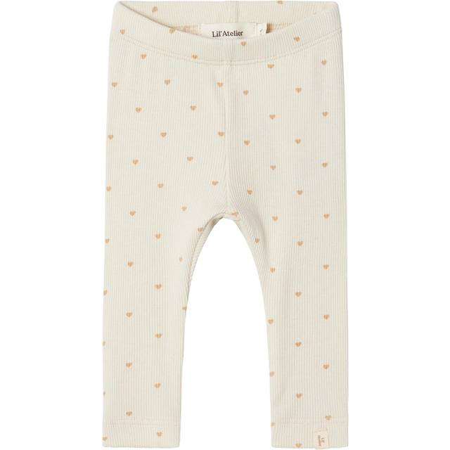 Name IT leggings baby – flickor, Turtledove/Aop: hjärta, 86