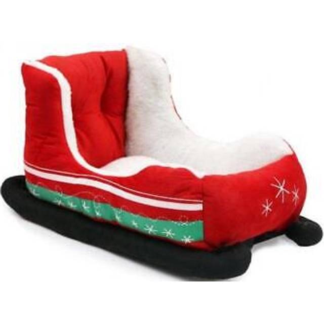 Pet Christmas Sleigh Bed Festive Soft Cozy Holiday Bed for Cats and Small Dogs