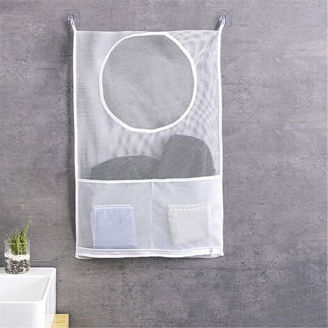 Hanging Laundry Bag Over Door Clothes Washing Storage Basket Foldable Hamper? 30.3x19.7 inches with 11.8-inch Wide Opening