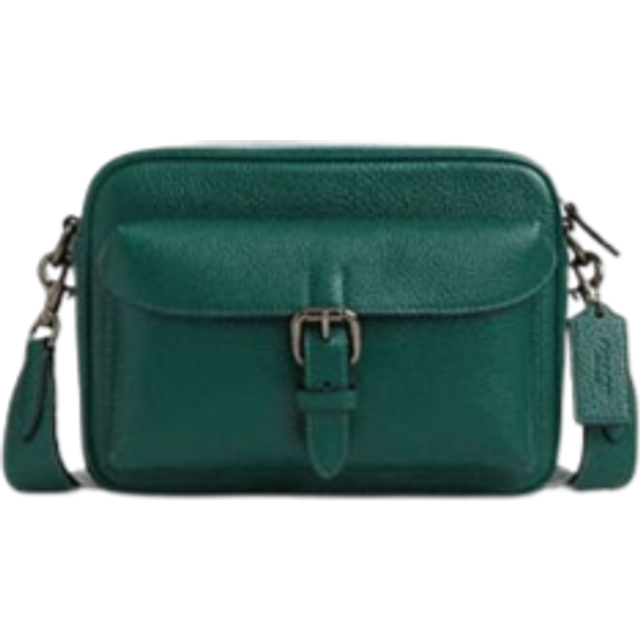 Coach Mens Warner Crossbody in Pebbled Leather - Green - One Size