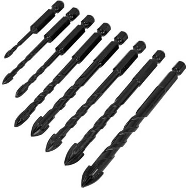 Sealey 8 Piece Hex Shank Tile and Glass Drill Bit Set