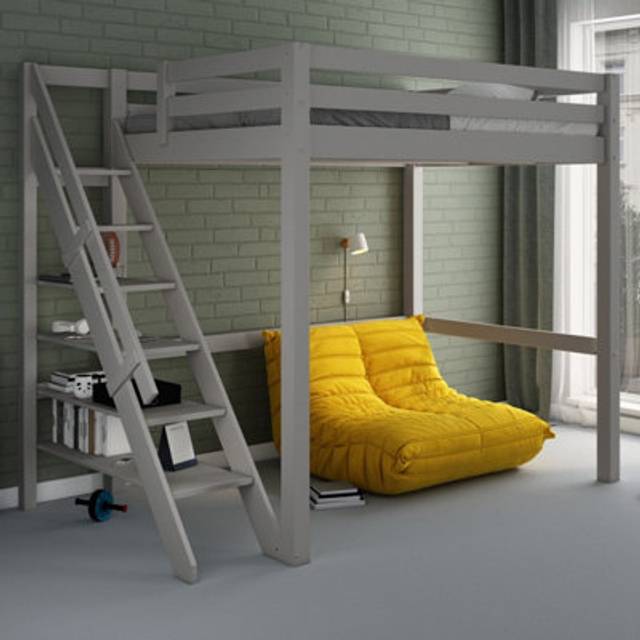 Noomi Studio Loft Bed Double Grey, Grey