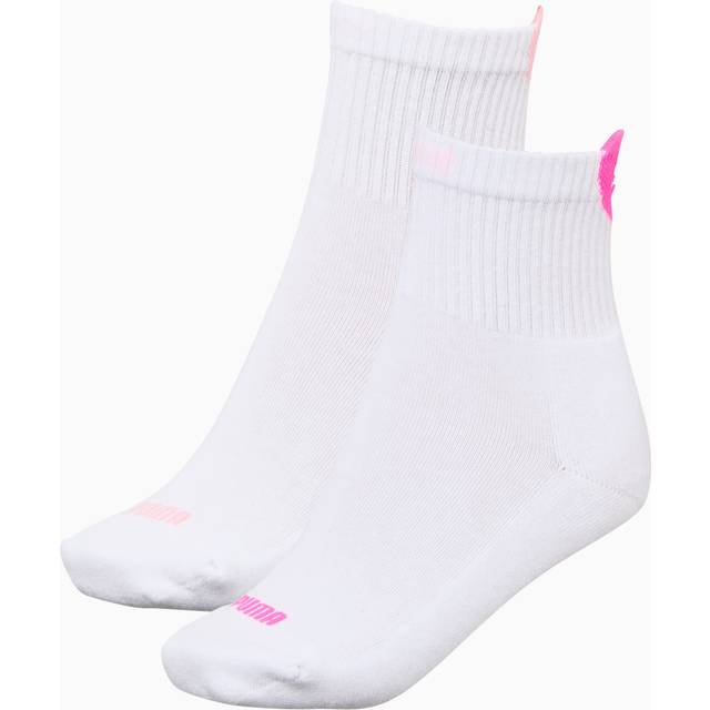 Puma 2-pack Women Heart Logo Short Crew Socks - White/Pink - Strl 39/42 * Kampanj *
