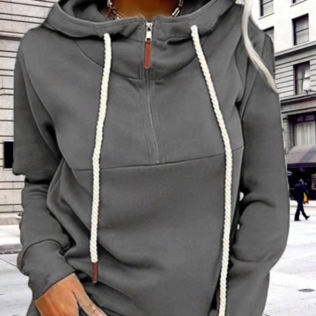 INAWLY Split Collar Zip Up Hooded Casual Sweatshirt Graduation,Back To School Outfits,Graduation,Teacher Outfits For Women,Back To School Pullover Fall Outfi