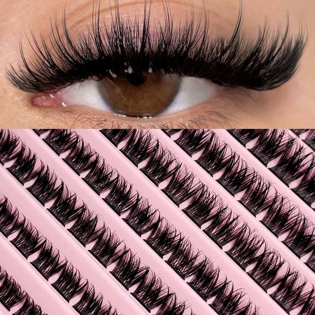 Rikuaild 120 PCS Dramatic Eyelashes Bundles Crossed Natural Soft Faux Mink Individual Fluffy DIY Clusters Lashes Segmented Eyelash Extensions Makeup