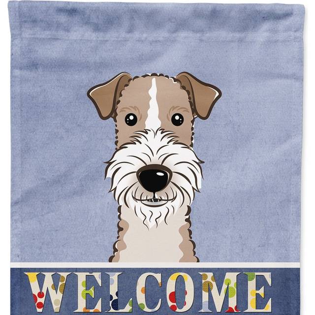 Caroline's Treasures BB1433CHF Wire Haired Fox Terrier Welcome Flag Canvas  Large  Multicolor