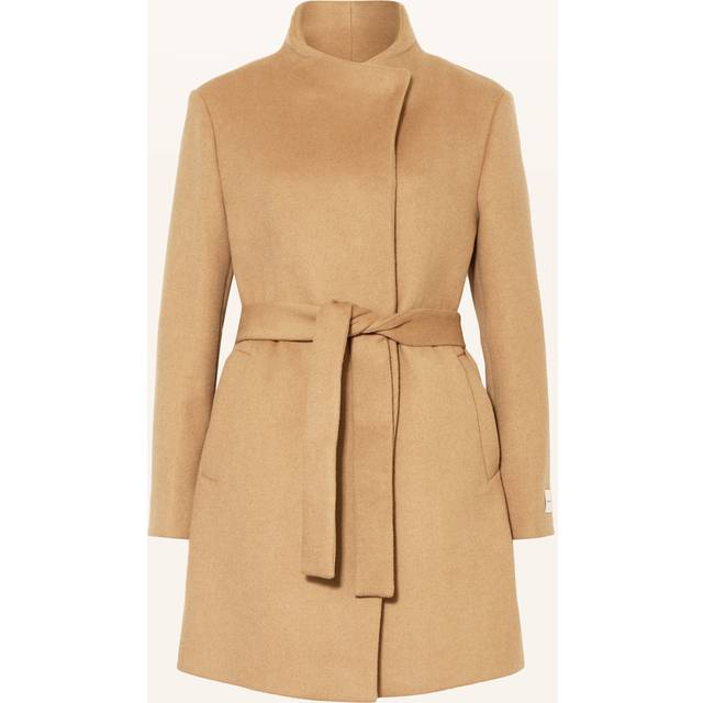 CALVIN KLEIN Wool Funnel Neck Coat |Beige |36