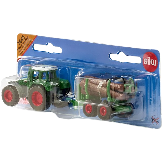 Alpha Siku Tractor with Forestry Trailer