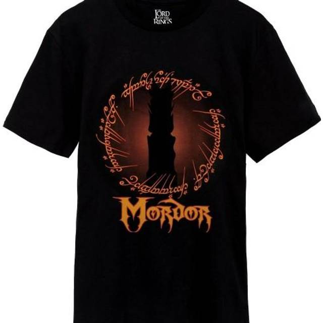 (S, Black/Orange) The Lord Of The Rings Mens Mordor T-Shirt