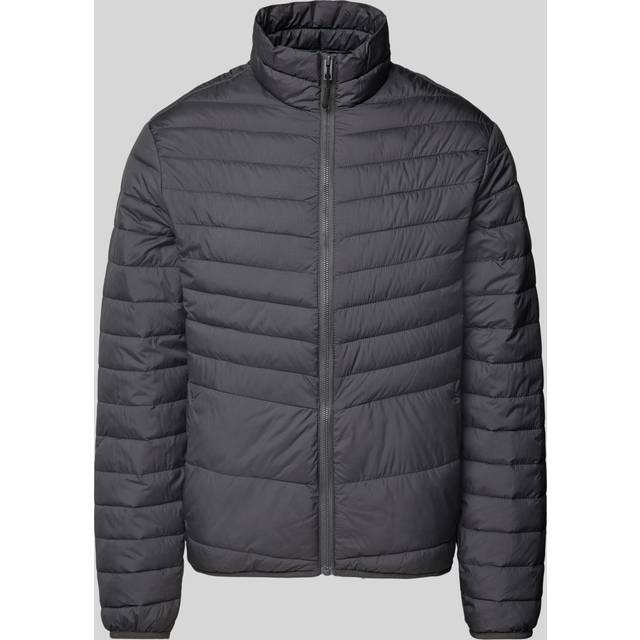 Jack & Jones – Mörkgrå, vadderad jacka i packbar design med ståkrage-Grå/a